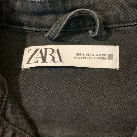 Zara Black Denim Jacket size S - Picture 2 of 5